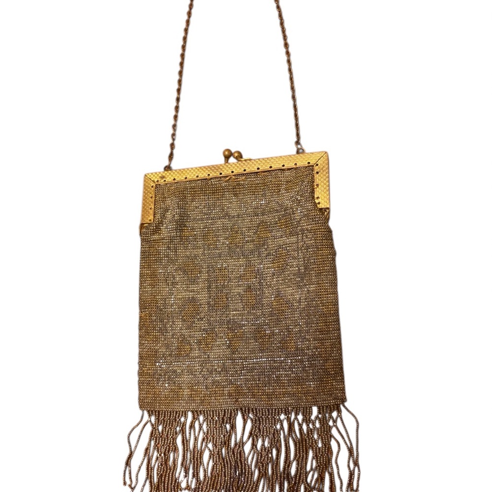 Antique French Cut Steel Beaded Fringe Evening Bag - early 1900’s - chain strap